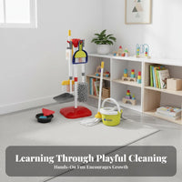 Kids Cleaning Set Realistic Design Toy Cleaning Tools Educational Toy Broom and Mop Set for Girls, Young Children