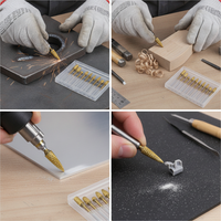 Rotary Burr Set for Metal Polishing and Deburring, Double-Cut Carbide Rotary File