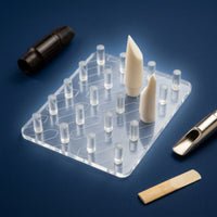 Acrylic Mouthpiece Display Board with Posts Transparent Saxophone Mouthpiece Stand Clear Multi-Slot for Saxophonists, Clarinetists