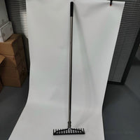 Metal Rake with Long Handle Non-Slip Soil Rake Sturdy for Yard, Farm