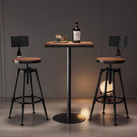 Iron Bar Chair and Table Set with Adjustable Height
