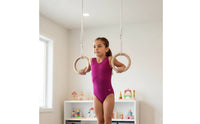 Adjustable Wooden Gymnastic Rings Secure Gym Rings with Rope Load-Bearing Heavy Duty for Backyard