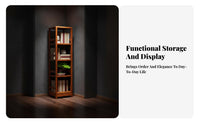 Chinese design Design Multi-Tier Narrow Stand Floor-Standing Display Shelf Sturdy Construction Freestanding Rack Easy to Clean for Tea aficionados, Collectors, Living Room, Small Spaces, Corners, Entryway