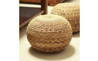 Woven Stool Fiber Pouf Handwoven Floor Cushion for Living Room, Entryway