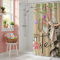 Easter Shower Curtain Crisp Printing Easter Bunny Shower Curtain Easy Installation for Homeowners, Families, Bathtub Area