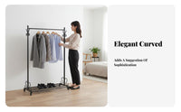 Single-Rod Clothing stand featuring Shelf Nordic appearance Garment Rack Minimalist Design Easy Assembly for Students