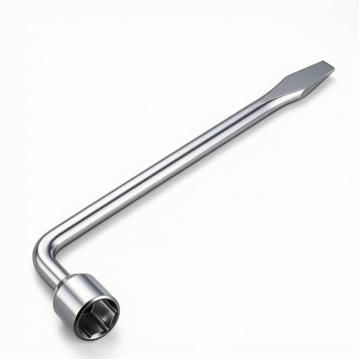 Forged Steel Tire Lug Wrench Silver Finish Wheel Lug Wrench Heavy-Duty Tire Iron High-Rotational Force for Roadside Emergency