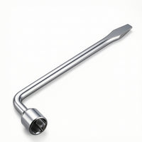 Forged Steel Tire Lug Wrench Silver Finish Wheel Lug Wrench Heavy-Duty Tire Iron High-Rotational Force for Roadside Emergency