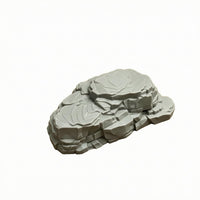 Layered Design Miniature Rock Stepped Edges Stacked Stone Prop Carved Texture Miniature Rock Stones Gray Finish for Small-Scale Scene