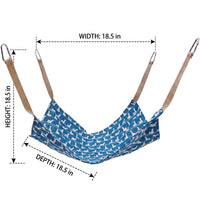 Hanging Cat Bed and Cat Linen Hanging Nest with Cartoon Patterns, 47x47cm Breathable Cat Hanging Nest for Indoor Pet Cage Soft