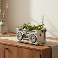 Tape Recorder Flower Pot Creative Design Radio Planter Realistic Shape for Desk