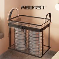 儿童娃娃收纳桶家用透明玩具放置箱带盖玩偶篓积木零食整理篮神器
