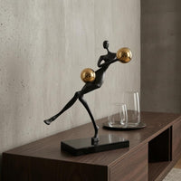 Metal Abstract Figure Sculpture Balancing Figure Statue Minimalist Style Abstract Metal Statue