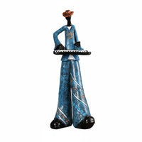 Retro Design Music Band Figure Artistic Design Jazz Band Performer Statue Handcrafted Look Musician Figurine for Office, Entryway