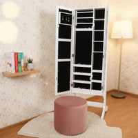 Mirror Jewelry Armoire Double Use Jewelry Cabinet Household Furniture Easy to Organize for Boutique