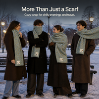 Retro Blended Knit Scarf for Autumn/Winter - Warm & Soft Neck Warmer