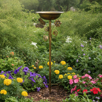 Sturdy Birdbath with Stake Vintage Bird Bath with Stake Long-Lasting Standing Bird Bath Easy to Assemble for Flower Bed