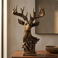Deer Head Sculpture Decorative Deer Bust Rustic Style