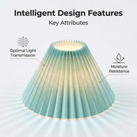 Lampshade for Table Lamps with Foldable Pleated Design, Black for Bedside and Floor Lighting, Vintage Material Shade for Home Decor