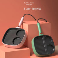 110V Breakfast Machine Small Flat Electric Frying Pan for Eggs, Pancakes, Hamburgers, Non-stick, Dorm BBQ, US Plug