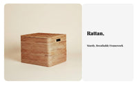 Lidded Rattan Basket Multi-Purpose Rectangular Woven Basket with Lid for Parents