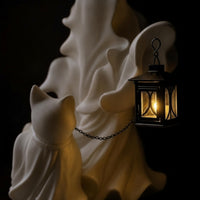 Specter Statue with Lantern Specter Statue Operated Display Piece for Mantel
