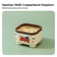 Rotating Brush Holder with Lid Elegant Design Cosmetic Organizer Large Capacity