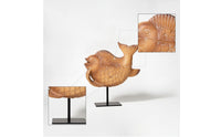 Decorative Aquatic Creature Sculpture with Metal Stand Textured Decor Unique