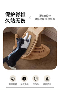 Compact Sisal Cat Scratcher with Nest and Turntable Toy