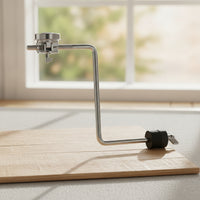 Rigid Z-Shaped Mount Rod Metal Z-Arm High-Quality Drum Rod with Clamp Sturdy for Percussionists