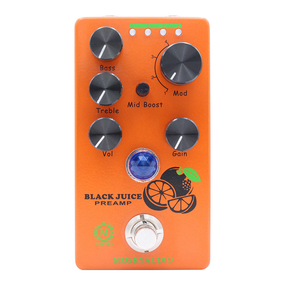 MOSKYAUDIO BLACK JUICE PREAMP Guitar Effects Pedal