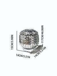 Silver Sequin Handwoven Spherical Box Bag