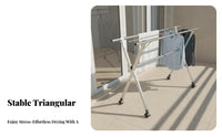 Sturdy Construction Foldable Clothes Drying Rack Space Saving Extendable Laundry Rack Rust-Resistant Extendable Laundry Stand Large Capacity for Homemakers, Apartment Dwellers, Balcony, Indoor, Outdoor, Bedroom