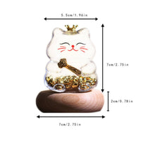 Feline Piggy Bank Decorative Storage Item Transparent Glass