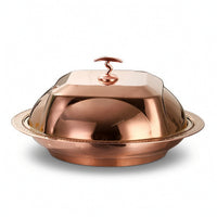 Serving Tray with Dome Lid Mirror Polished Cloche Easy-Clean for Dinner Party
