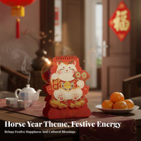 Horse Year Art Desk Calendar, Chinese Monthly Planner, Corporate Gift