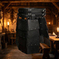Medieval-Style Fauld PU Leather Tassets Segmented Waistband with Skirt Plates Riveted for Cosplayers, Larpers, Cosplay, Costume Parties, Theater Performances