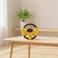 Toy Steering Wheel with Buttons Travel Simulated Steering Wheel Dashboard Toy Interactive Tabletop for Children, Pretend Play