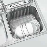 Sink Strainer and Dish Drainer for Kitchen, Stainless Steel Sink Drainer Basket, Fine Mesh Food Waste Catcher, Modern Minimalist Style Design