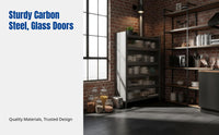 Kitchen Storage Rack, Multitier Carbon Steel Cabinet, Microwave Sideboard, Modern Nordic Design, Space-Saving Organizer