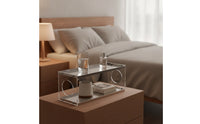 Desktop Storage Rack with Acrylic Panels Compact Countertop Shelf Organizer