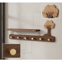 Wall Mounted Coat Rack Solid Wood Coat Rack with Shelf Modern Rustic Sturdy for Entryway, Bedroom