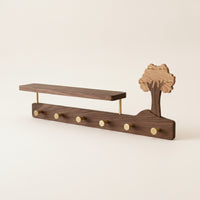 Wall Mounted Coat Rack Solid Wood Coat Rack with Shelf Modern Rustic Sturdy for Entryway, Bedroom