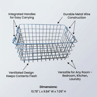 Laundry Basket with Metal Wire Mesh for Bedroom Storage, Low Carbon Steel for Shelves, Wall Hanging or Freestanding Design
