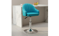 Ergonomic Backrest Adjustable Swivel Bar Stool Wear-Resistant Upholstery Modern Pedestal Bar Stool Built-in Footrest Upholstered Counter Chair with Back for Reception Desk, Kitchen Island