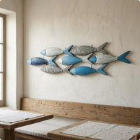 Clustered Wall Artfully Carved Texture Mediterranean Wall Piece Painted Finish for Living Room