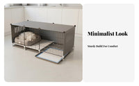 Multi-Room Design Dog Enclosure with Toilet Zoned Living Space Pet House with Potty Tray Easy to Clean Indoor Dog Kennel Waterproof for Puppy Owners, Home, Apartment