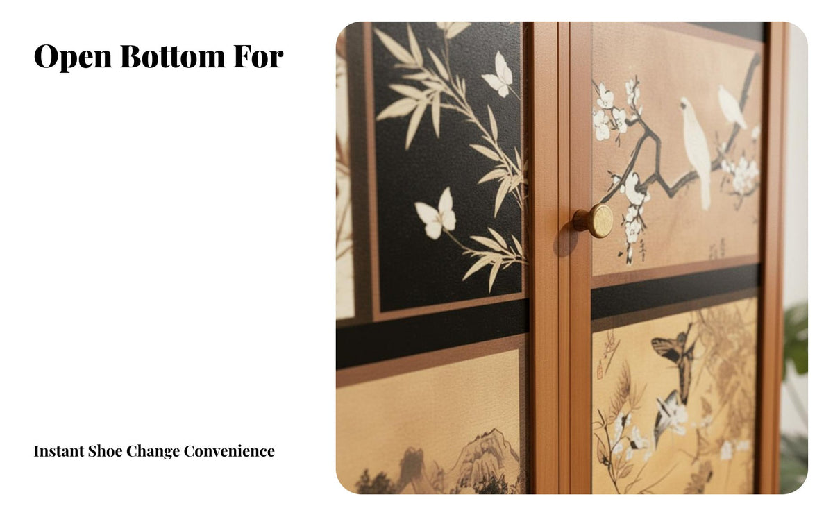 Large Capacity Shoe Storage Cabinet with Doors Space Saving Design Entryway Shoe Cabinet Removable Shelves for Families, Homeowners, Apartment Dwellers, Hallway, Living Room, Bedroom, Closet