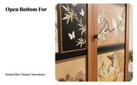 Large Capacity Shoe Storage Cabinet with Doors Space Saving Design Entryway Shoe Cabinet Removable Shelves for Families, Homeowners, Apartment Dwellers, Hallway, Living Room, Bedroom, Closet