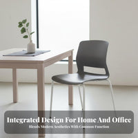 Minimalist Design Molded Shell Chair with Cutout Ergonomic Backrest Seating Furniture Easy to Clean Multi-Purpose for Homeowners, Office Workers, Event Planners, Dining Room, Cafeteria, Waiting Area